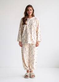 Pijama croială dreaptă bej ROSE POMME femeie