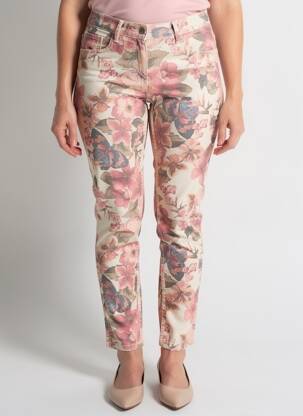 Pantalon slim țesătură poplin mărime normală bej ONADO femeie