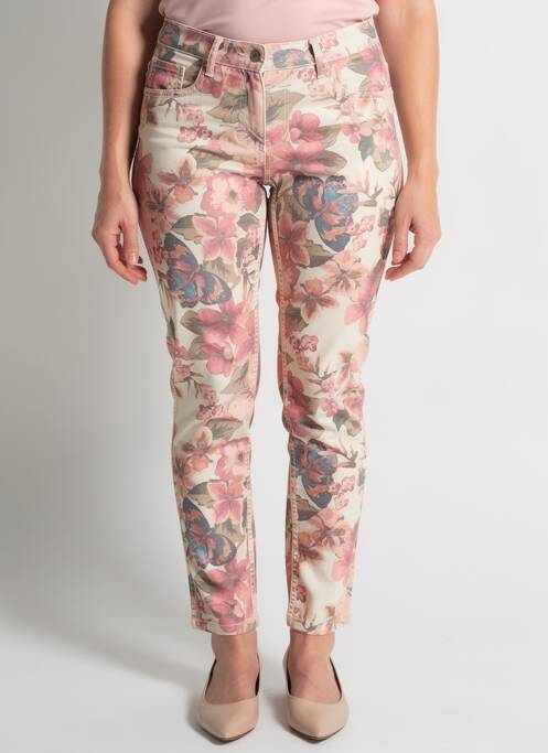 Pantalon slim țesătură poplin mărime normală bej ONADO femme
