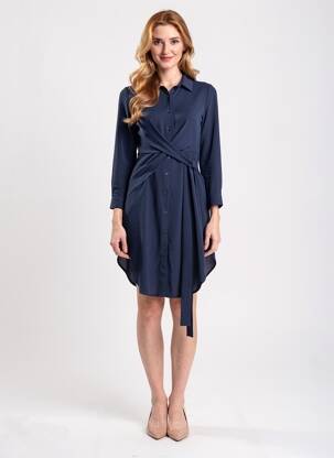 Rochie midi mâneci lungi mâneci lungi albastru KILKY femeie