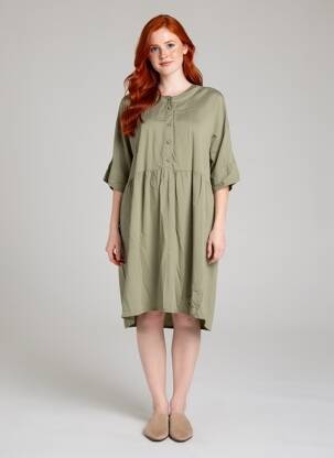 Rochie scurtă mâneci scurte mâneci scurte verde BLANCHEPORTE femeie