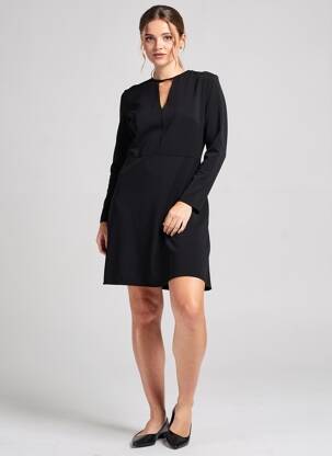 Rochie midi mâneci lungi mâneci lungi negru CAMAIEU femeie