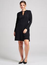 Rochie midi mâneci lungi mâneci lungi negru CAMAIEU femme