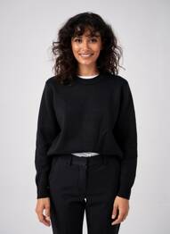 Pulover guler rotund mâneci lungi negru THE KOOPLES femme