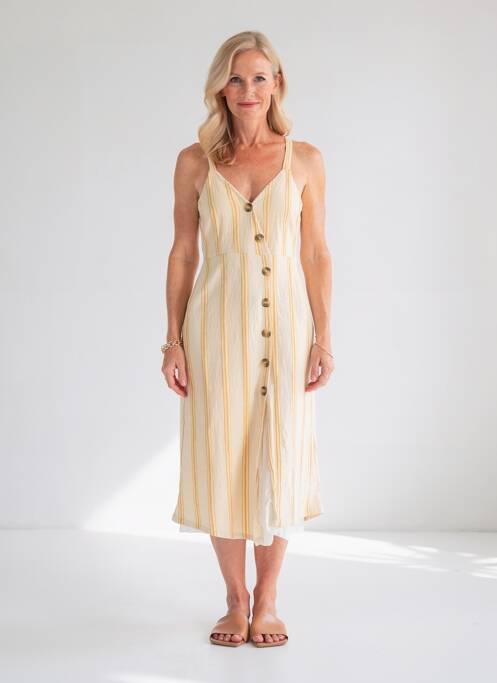 Rochie midi fără mâneci fără mâneci galben PULL & BEAR femme