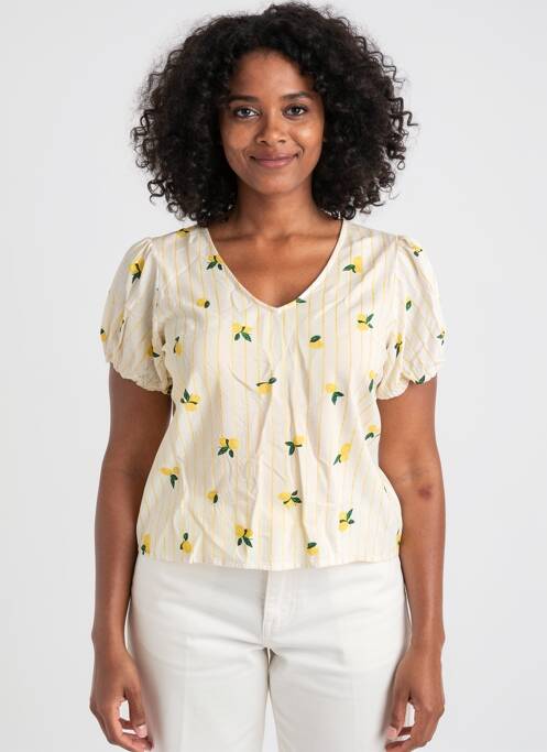 Tricou croială dreaptă mâneci scurte alb BLANCHEPORTE femme