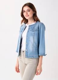 Jachete casual guler rotund albastru TINTA STYLE femme