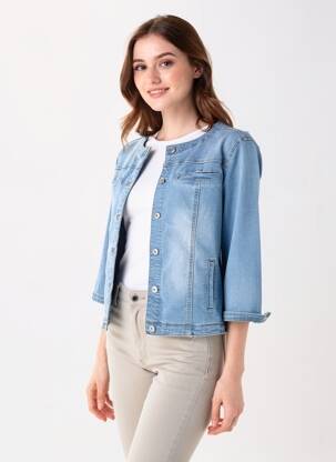 Jachete casual guler rotund albastru TINTA STYLE femme