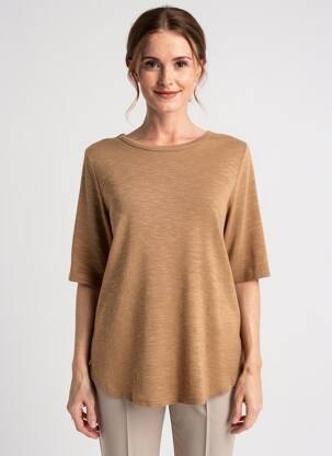 Tricou mâneci 3/4 mâneci 3/4 maro CISO femeie