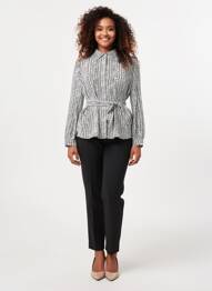 Cămașă croială cambrată mâneci lungi negru MARBLE femme
