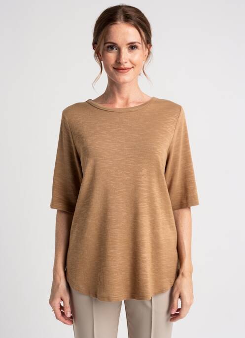 Tricou mâneci 3/4 mâneci 3/4 maro CISO femme