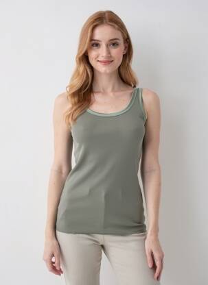 Top croială cambrată fără mâneci verde SOYACONCEPT femeie