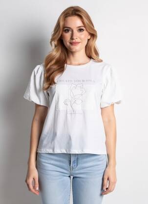 Tricou croială dreaptă mâneci scurte alb TIFFOSI femeie