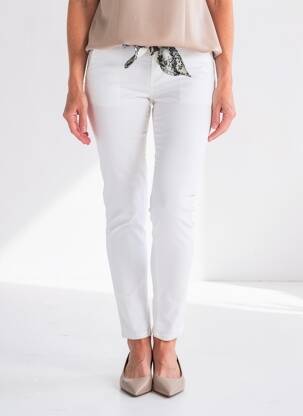Pantalon slim buzunare alb LE TEMPS DES CERISES femeie