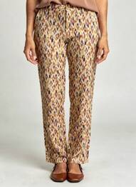Pantalon drept închidere cu fermoar sub clapetă cu nasturi maro LE TEMPS DES CERISES femeie