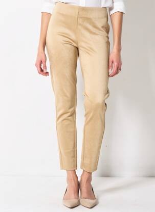 Pantalon slim talie elastică bej SOYACONCEPT femeie