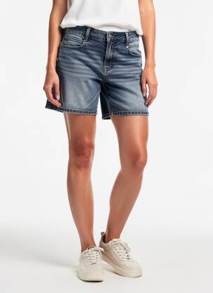 Șort țesătură denim albastru LE TEMPS DES CERISES femme