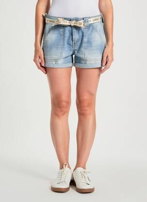 Șort țesătură denim albastru LE TEMPS DES CERISES femeie