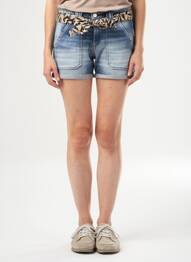 Șort țesătură denim albastru LE TEMPS DES CERISES femme