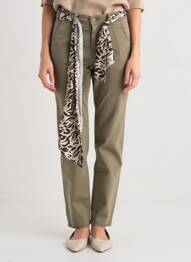 Pantalon slim buzunare verde LE TEMPS DES CERISES femeie
