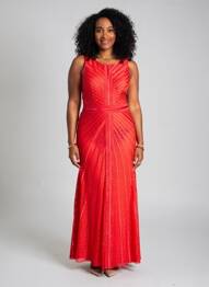 Rochie lungă fără mâneci fără mâneci roșu PROMULIAS femme