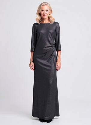 Rochie lungă mâneci lungi mâneci lungi negru WEILL femeie