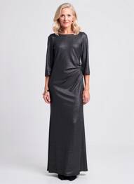 Rochie lungă mâneci lungi mâneci lungi negru WEILL femme