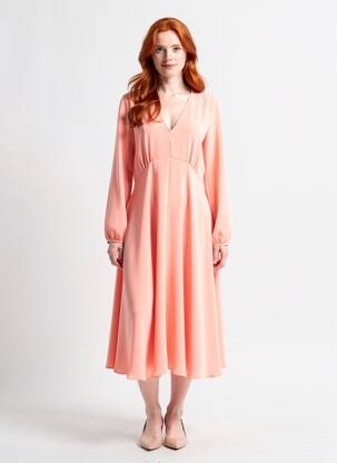 Rochie lungă mâneci lungi mâneci lungi roz MAXMARA femme