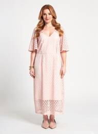Rochie midi mâneci 3/4 mâneci 3/4 roz JOSEPH RIBKOFF femme