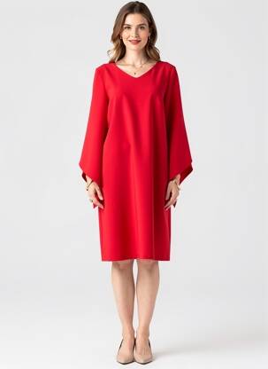 Rochie midi mâneci 3/4 mâneci 3/4 roșu WEILL femeie