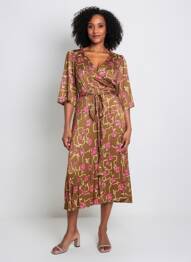 Rochie lungă mâneci lungi mâneci lungi maro TARA JARMON femme