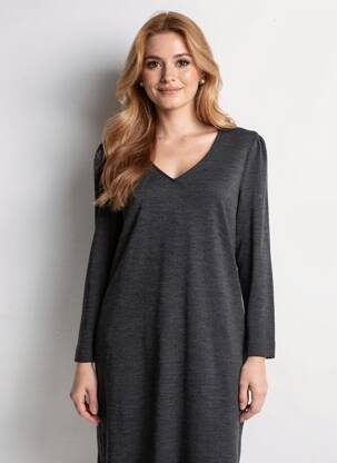 Rochie midi mâneci lungi mâneci lungi gri WEILL femeie