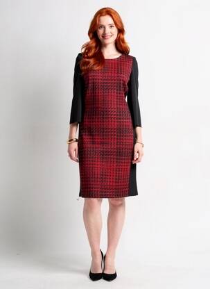 Rochie midi imprimeu fantezie mâneci lungi roșu JOSEPH RIBKOFF femeie