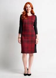 Rochie midi imprimeu fantezie mâneci lungi roșu JOSEPH RIBKOFF femme
