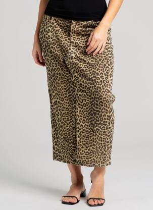 Pantalon drept închidere cu fermoar sub clapetă cu nasturi mărime normală maro H&M femeie
