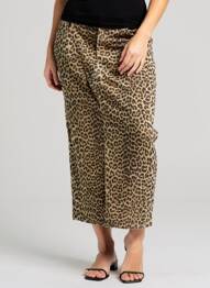 Pantalon drept închidere cu fermoar sub clapetă cu nasturi mărime normală maro H&M femme