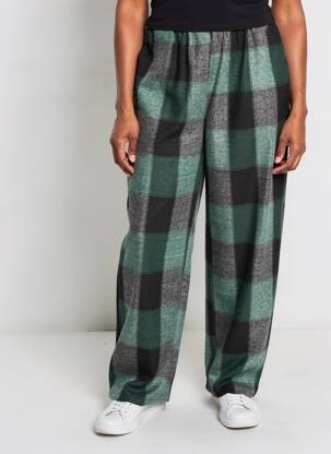 Pantalon larg buzunare mărime normală verde PETIT MODELL femeie