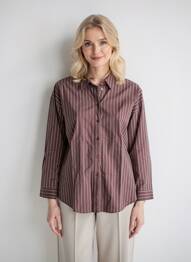 Cămașă croială dreaptă mâneci lungi maro MISS SELFRIDGE femme