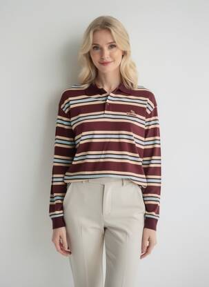 Polo croială dreaptă mâneci lungi violet LIONESS femeie