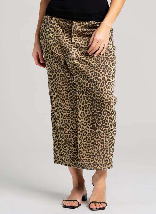 Pantalon drept închidere cu fermoar sub clapetă cu nasturi mărime normală maro H&M femme