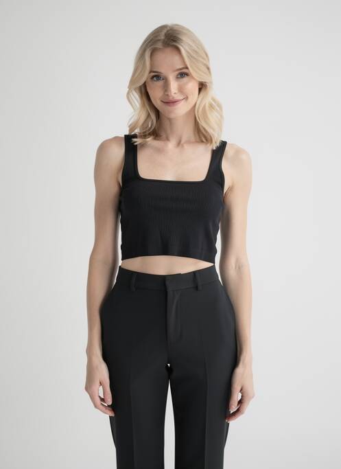Top croială cambrată fără mâneci negru ZARA femme
