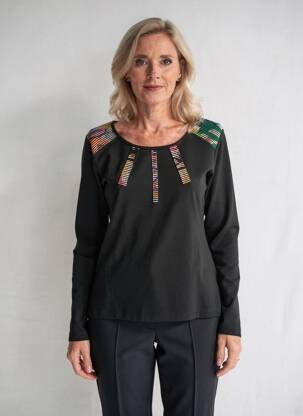 Pulover croială cambrată mâneci lungi negru OLIVIER PHILIPS femeie