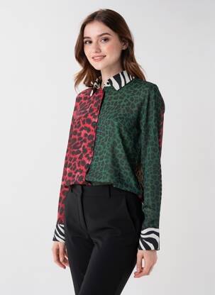 Cămașă țesătură crep mâneci lungi verde LOLA CASADEMUNT femeie