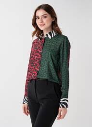 Cămașă țesătură crep mâneci lungi verde LOLA CASADEMUNT femeie
