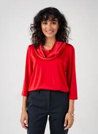Tricou croială dreaptă mâneci 3/4 roșu JOSEPH RIBKOFF femme