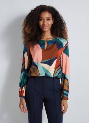 Tricou mâneci lungi mâneci lungi albastru GEVANA femeie