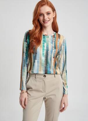 Tricou mâneci lungi mâneci lungi albastru GEVANA femeie