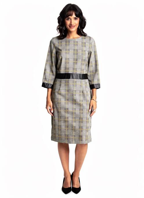 Rochie midi mâneci 3/4 mâneci 3/4 gri ELEONORA AMADEI femme