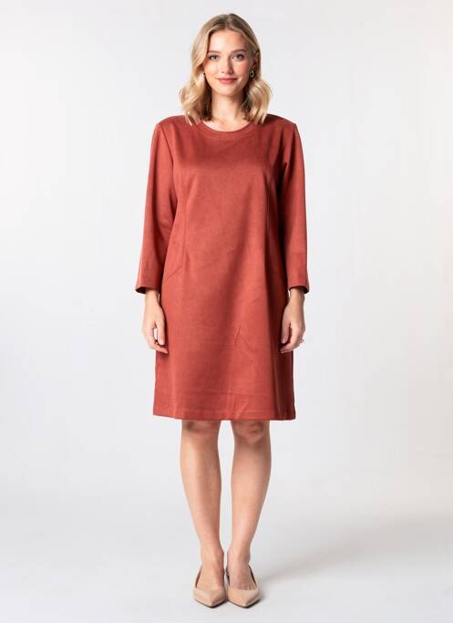 Rochie midi mâneci lungi mâneci lungi portocaliu GEVANA femme