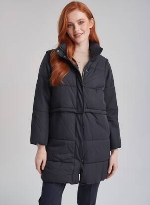 Geacă matlasată buzunare fără glugă negru ETAM femme